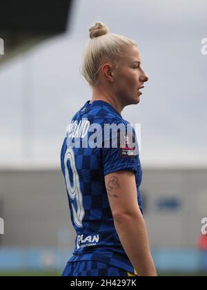 Manchester, Großbritannien. Oktober 2021. Manchester, England, 31. Oktober Bethany England (9 Chelsea) in Aktion während des Halbfinalspiels des Vitality Womens FA Cup zwischen Manchester City und Chelsea im Academy Stadium in Manchester, England Natalie Mincher/SPP Credit: SPP Sport Press Photo. /Alamy Live News Stockfoto