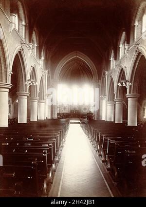Claybury Asylum, Woodford, Essex: Die Kapelle. Foto von The London & County Photographic Co., [1893?]. Stockfoto
