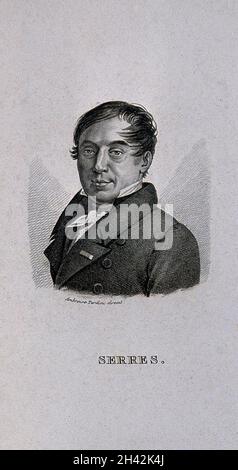 Antoine Étienne Renaud Augustin Serres. Stich von A. Tardieu, 1823, nach sich selbst. Stockfoto