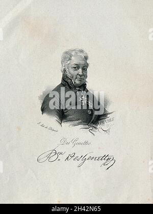 Nicolas-René-Dufriche, Baron Desgenettes. Lithographie von M. Maurin. Stockfoto