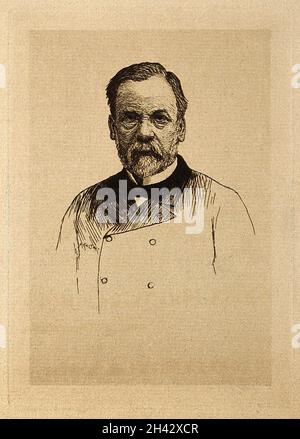 Louis Pasteur. Reproduktion der Radierung durch [L. Orr?]. Stockfoto