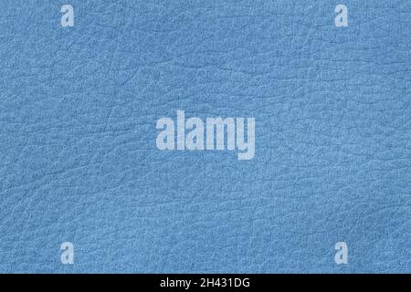 Hellblaue Leder Textur Hintergrund Nahaufnahme. Trendige Hintergrund. Moderne, trendige Kulisse Stockfoto