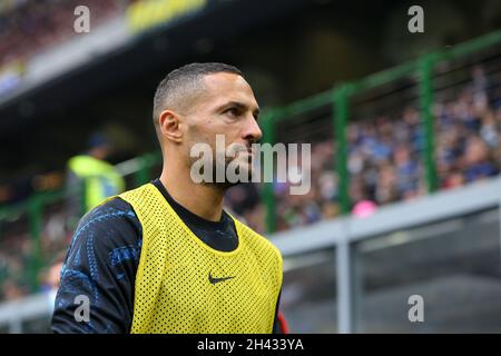 Mailand, Italien. Oktober 2021. Danilo D'Ambrosio (FC Internazionale) während Inter - FC Internazionale gegen Udinese Calcio, italienische Fußballserie A Spiel in Mailand, Italien, Oktober 31 2021 Quelle: Independent Photo Agency/Alamy Live News Stockfoto