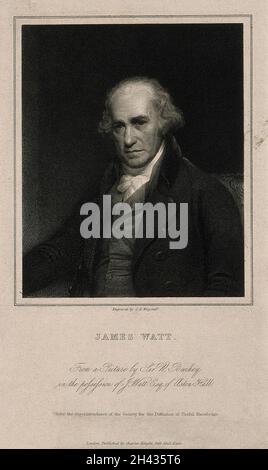 James Watt. Kupferstich von C. E. Wagstaff, 1845, nach Sir W. Beechey. Stockfoto