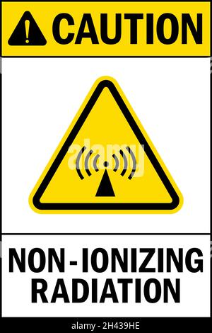 Warnschild für nicht ionisierende Strahlung. Gesundheitsschutzschilder und -Symbole. Stock Vektor