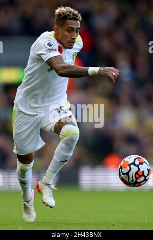 Carrow Road, Norwich, Großbritannien. Oktober 2021. Premier League Football, Norwich City versus Leeds United; Raphinha of Leeds United Credit: Action Plus Sports/Alamy Live News Stockfoto