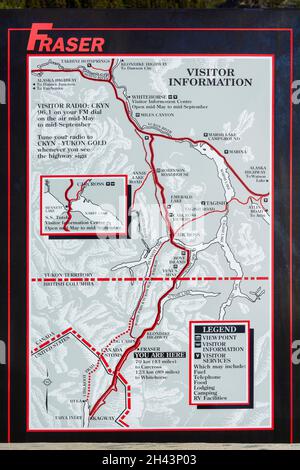 Kanada, British Columbia, Fraser, in der Nähe der kanadischen Grenze der USA, Visitor Information map Stockfoto