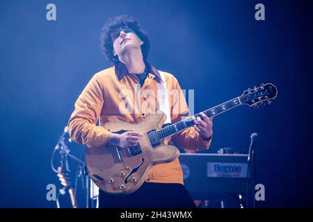 San Francisco, USA. Oktober 2021. SAN FRANCISCO, KALIFORNIEN - 30. OKTOBER: Ezra Koenig of Vampire Weekend tritt während des 2021 Outside Lands Music and Arts Festivals im Golden Gate Park am 30. Oktober 2021 in San Francisco, Kalifornien, auf. (Foto: Chris Tuite/ImageSPACE/Sipa USA) Quelle: SIPA USA/Alamy Live News Stockfoto