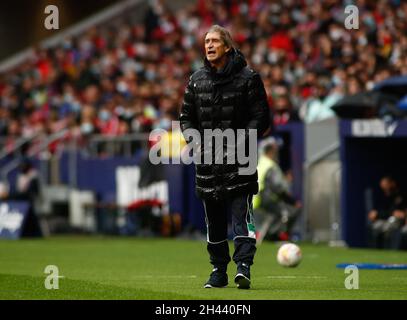 Manuel Pellegrini, Cheftrainer von Real Betis während des Fußballspiels der spanischen Meisterschaft La Liga zwischen Atletico de Madrid und Real Betis Balompie am 31. Oktober 2021 im Wanda Metropolitano Stadion in Madrid, Spanien - Foto: Oscar Barroso/DPPI/LiveMedia Stockfoto