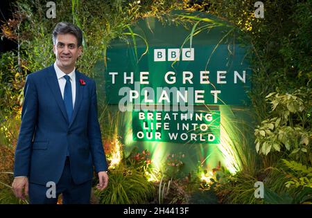 Ed Miliband nimmt an der Premiere von Green Planet im IMAX-Kino in Glasgow in der Green Zone auf der COP26 in Glasgow Teil. Bilddatum: Sonntag, 31. Oktober 2021. Stockfoto