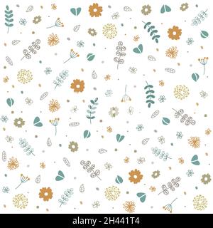 Nahtlose Blumenmuster, Pflanzenmuster, Blattmuster, Blumenformen Vektor Stock Illustration Stock Vektor