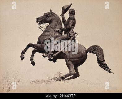 General Andrew Jackson: Reiterstatue: Lafayette Park, Washington D.C. Foto, ca. 1880, einer Bronzestatue von Clark Mills, 1853. Stockfoto