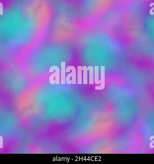 Regenbogen Raum gefärbt Aquarell Welle Textur Hintergrund. Nahtloses, tropisches, lebendiges 80er-Jahre-Boho-Muster. Für Retro-Hippie-Mode, Vintage bunt Stockfoto