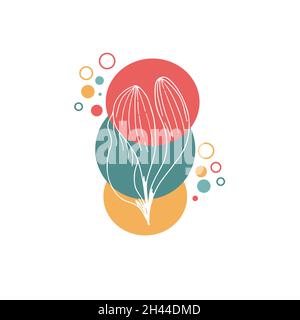 Botanisches Wandbild Vektor-Poster. Abstraktes Plant Art Design für Print, Cover. Minimale und natürliche Wandkunst. Vektor-Illustration Stock Vektor