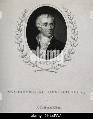 Pierre Simon, Marquis de Laplace. Stich nach J. C. Naigeon. Stockfoto