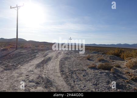 Rund um Alkali Flat Hot Spring im Zentrum von Nevada Stockfoto