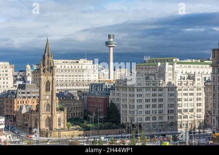 Stadtzentrum von Princes Dock, Pier Head, Liverpool, Merseyside, England, Vereinigtes Königreich Stockfoto