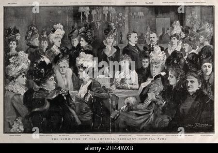 Mitglieder des Komitees haben sich zur Einrichtung des Imperial Yeomanry Hospital in Südafrika eingesetzt. Prozessdruck nach J. Duncan, ca. 1900. Stockfoto