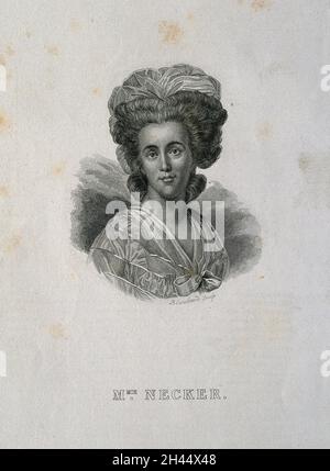 Suzanne Necker [Curchod]. Linienstich von A. Blanchard. Stockfoto