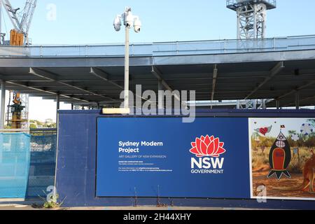 Sydney, Australien. Oktober 2021. Sydney Modern Project Art Gallery of NSW die Erweiterung wird voraussichtlich 2022 abgeschlossen sein. Kredit: Richard Milnes/Alamy Live Nachrichten Stockfoto