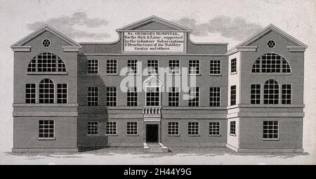 St. George's Hospital, Hyde Park Corner. Gravur. Stockfoto