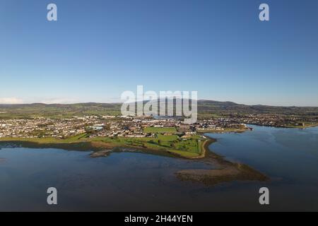 Drohnenbild der Stadt Dungarvan, County Waterford Stockfoto