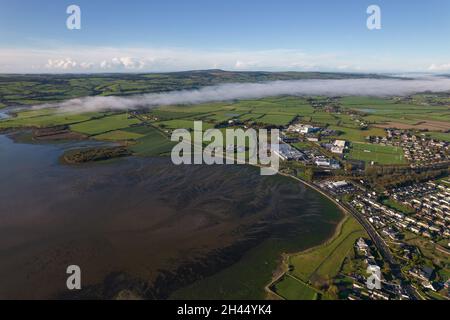 Drohnenbild der Stadt Dungarvan, County Waterford Stockfoto