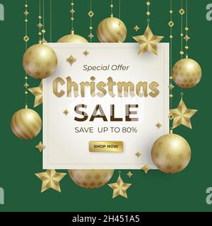 goldene weihnachten Verkauf Vektor Design Illustration Stock Vektor