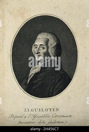 Joseph Ignace Guillotin. Stichgravur. Stockfoto