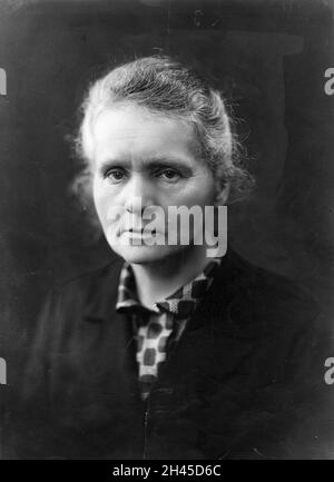 Die französische Chemikerin und Physikerin Marie Curie, die Pionierarbeit bei der Entdeckung von Strahlung geleistet hat Stockfoto