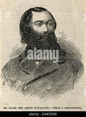 Elisha Kent Kane. Holzstich nach T.D. Scott, 1856. Stockfoto