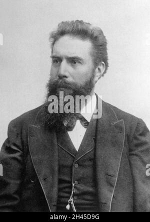 Ein Portriat des deutschen Physikers Wilhelm Röntgen, der Röntgenstrahlen entdeckte Stockfoto