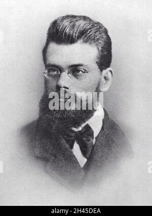 Ein Porträt des österreichischen Statistikers und Physikers Ludwig Boltzmann aus dem 19. Jahrhundert Stockfoto