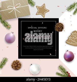 Realistische weihnachten Verkauf Vektor Design Illustration Stock Vektor