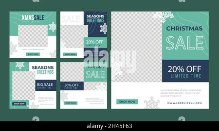 weihnachten Verkauf instagram Beiträge Vektor Design Illustration Stock Vektor