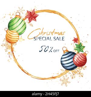 Aquarell weihnachten Verkauf Vektor Design Illustration Stock Vektor