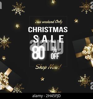 goldene weihnachten Verkauf Vektor Design Illustration Stock Vektor