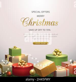 Realistische weihnachten Verkauf Vektor Design Illustration Stock Vektor