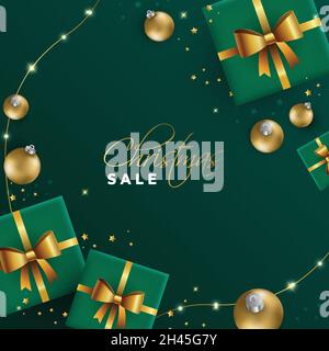 goldene weihnachten Verkauf Vektor Design Illustration Stock Vektor