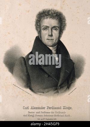 Karl Alexander Ferdinand Kluge. Lithographie von A. Remy nach sich selbst. Stockfoto