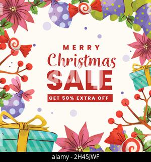Aquarell weihnachten Verkauf Vektor Design Illustration Stock Vektor