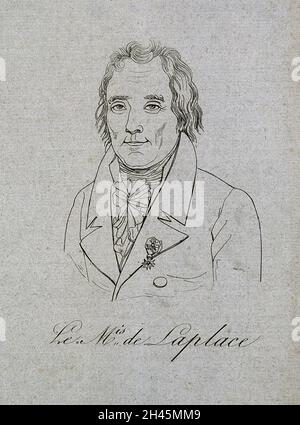Pierre Simon, Marquis de Laplace. Liniengravur. Stockfoto