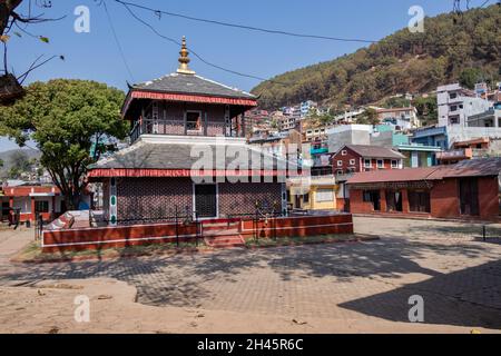 Der Rana Ujeshwori Bhagwati Tempel befindet sich innerhalb des Tansen Durbar Platzes in Palpa, Nepal und wurde von Ujir Singh Thapa erbaut Stockfoto