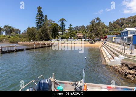 Bayview Bäder und historischen Kai, Bayview ist ein Vorort von Sydney in der nördlichen Strandregion, NSW, Australien Stockfoto