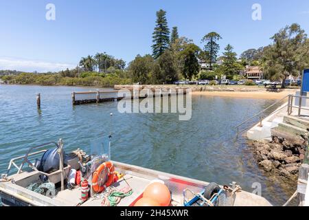 Bayview Bäder und historischen Kai, Bayview ist ein Vorort von Sydney in der nördlichen Strandregion, NSW, Australien Stockfoto