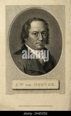 Johann Wolfgang von Goethe. Stich von W. Nutter [?], 1801, nach Meyer nach F. Büroi, 1800. Stockfoto