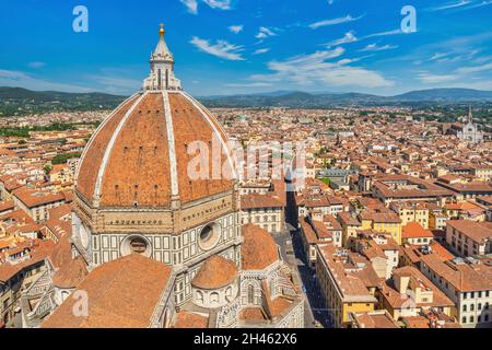 Florenz Italien, Skyline der Stadt mit Blick auf den Dom von Florenz Kathedrale Santa Maria del Fiore, Toskana Italien Stockfoto