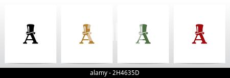 Top hat auf Letter Logo Design A Stock Vektor