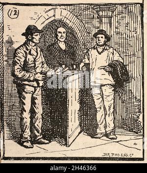 Hospital of St. Cross, Winchester, Hampshire: The Dole. Holzstich. Stockfoto