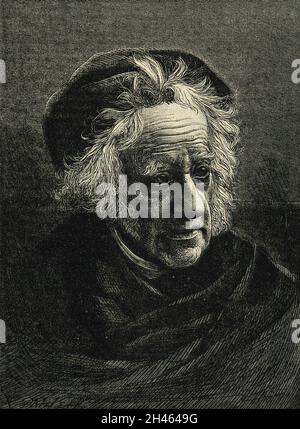 Sir John Frederick William Herschel. Holzstich von T. Johnson nach Julia Margaret Cameron, 1867. Stockfoto